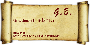 Gradwohl Béla névjegykártya