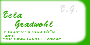 bela gradwohl business card